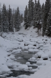 Snow Covered Boulders in Stream Yellowstone