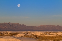 Sunrise with Moon Landscape White Sands National Monument, New Mexico