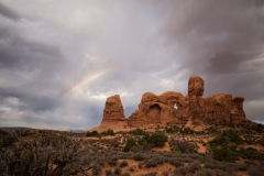 Arches National Park Rainbow Left of Double Arch