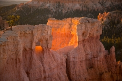 Bryce Canyon National Park Sunrise Point Morning Light Shining Through Formation